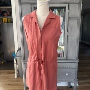 Pink Lily Sleeveless Coral romper